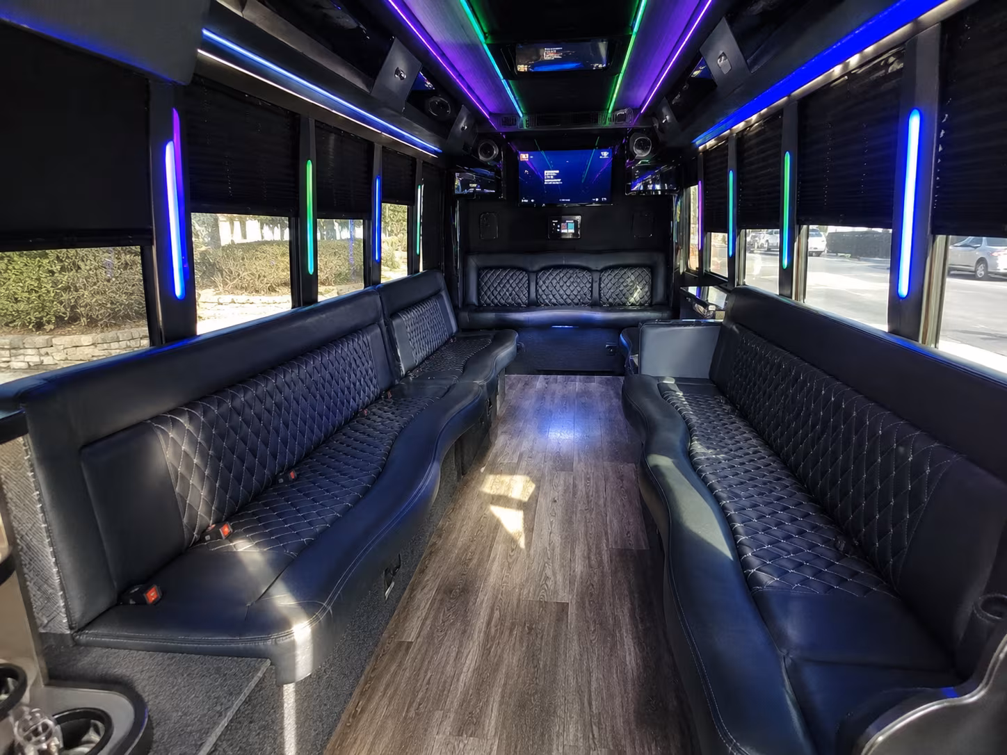 porterville 15 passenger party bus interior