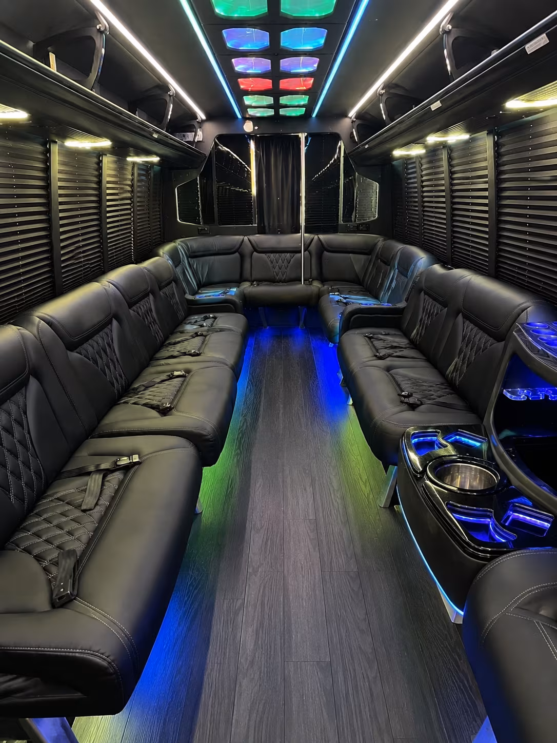 porterville 20 passenger party bus interior
