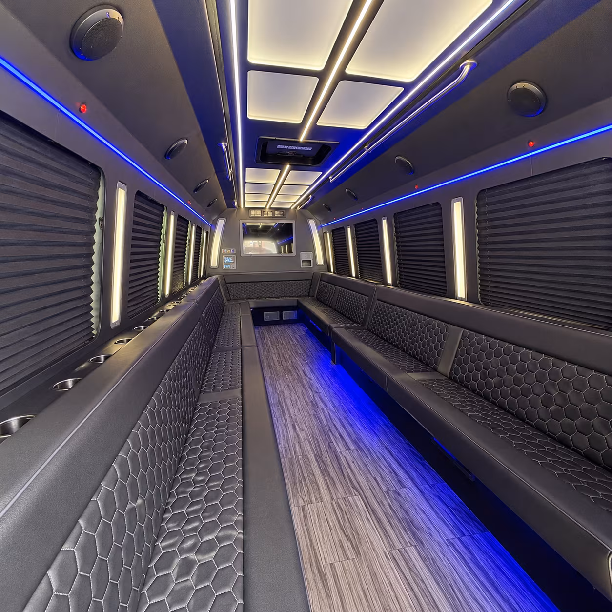 porterville 30 passenger party bus interior