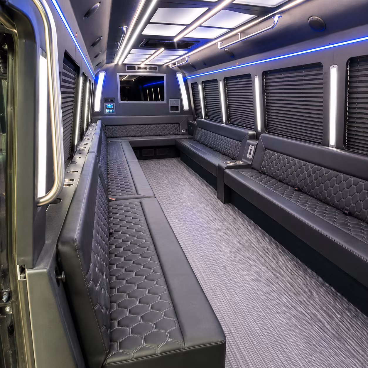 porterville 40 passenger party bus interior