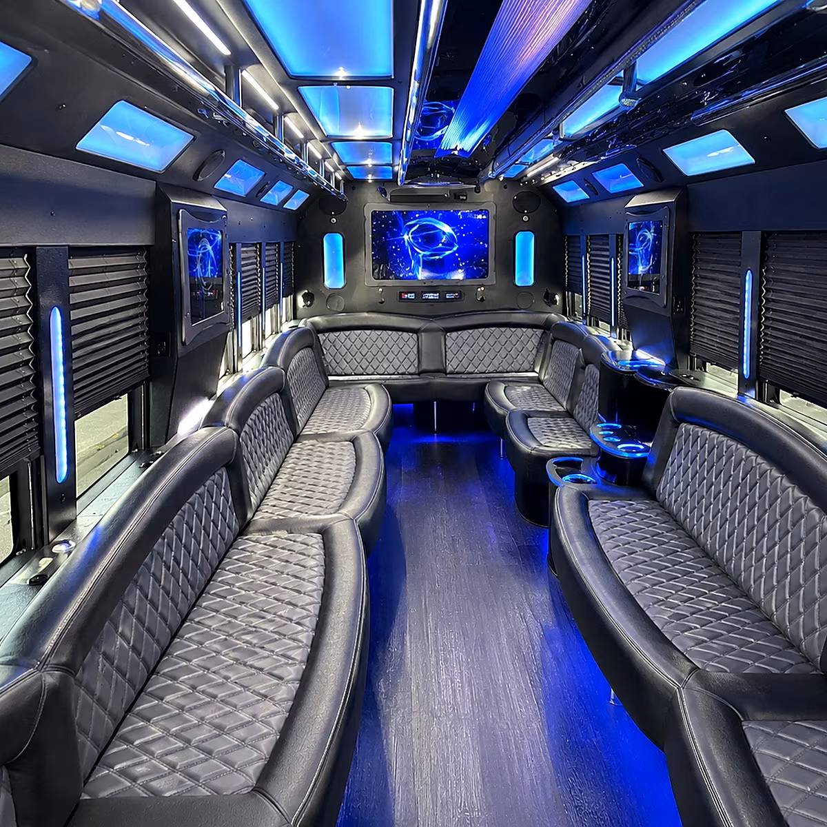 porterville 50 passenger party bus interior