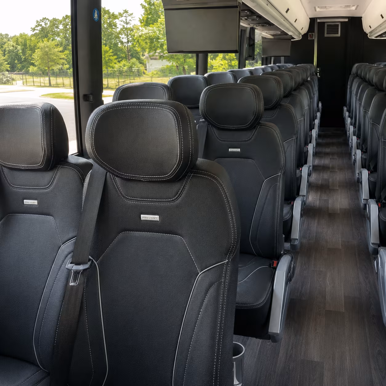 porterville 56 passenger charter bus inside